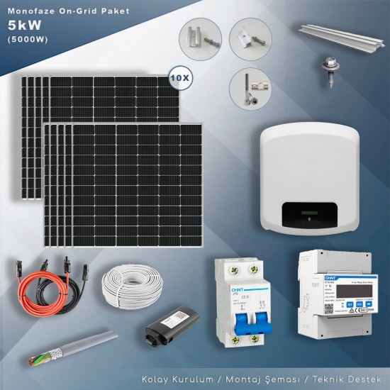 5KW Monofaze On-Grid Paket Sistem