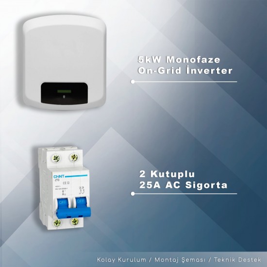 5KW Monofaze On-Grid Paket Sistem