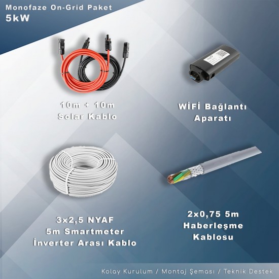 5KW Monofaze On-Grid Paket Sistem