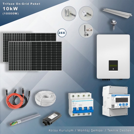 10kW Trifaze On-Grid Paket Sistem