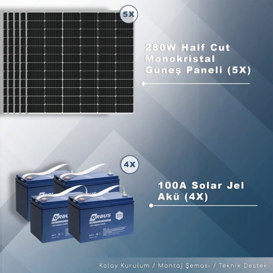 MATECH 6 kW Solar Paket Sistem (6000W/Gün) MATECH 6 kW Solar Paket Sistem (6000W/Gün)