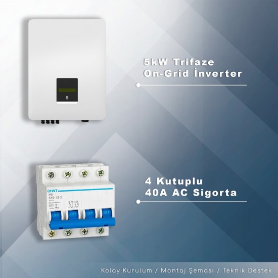 5kW Trifaze On-Grid Paket Sistem