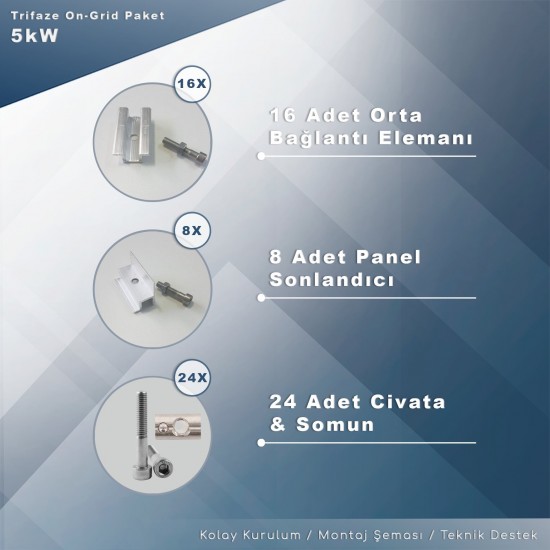 5kW Trifaze On-Grid Paket Sistem