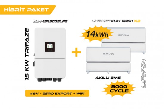 15KW On-Grid Hibrit Trifaz Paketi LV (48V) 15KW On-Grid Hibrit Trifaz Paketi LV (48V)