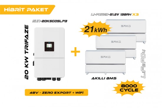 20KW On-Grid Hibrit Trifaz Paketi LV (48V) 20KW On-Grid Hibrit Trifaz Paketi LV (48V)