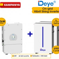 DEYE 12KW On-Grid Hibrit Trifaz Paketi LV (48V)