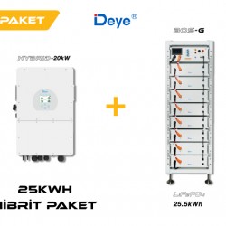 DEYE 25 kWh Hibrit Paketi (High Voltage)