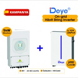 DEYE 5 KW On-Grid Hibrit Monofaze Paketi LV (48V)