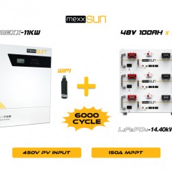 Mexx 11KW Inverter + 3x48V 100Ah Lityum Akü Off-Grid Hibrit Paketi