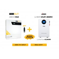 Mexx 11KW Inverter + Li-sun 51.2V 200Ah Lityum Akü Off-Grid Hibrit Paketi
