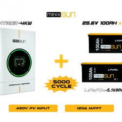 Mexx 4KW Inverter + 2x12V 100Ah Lityum Akü Off-Grid Hibrit Paketi