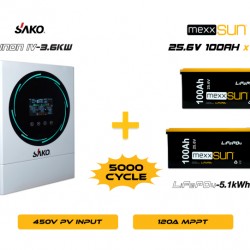 Sunon-IV 3.6KW Inverter + 2x25.6V 100Ah Lityum Akü Off-Grid Hibrit Paketi