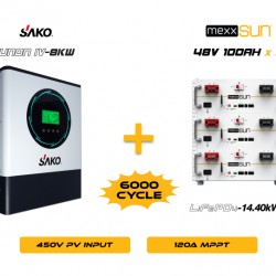 Sunon-IV 8KW Inverter + 3x48V 100Ah Lityum Akü Off-Grid Hibrit Paketi